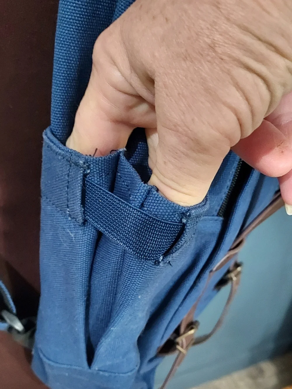 Weatherproof Vintage Blue Canvas Messenger Backpack